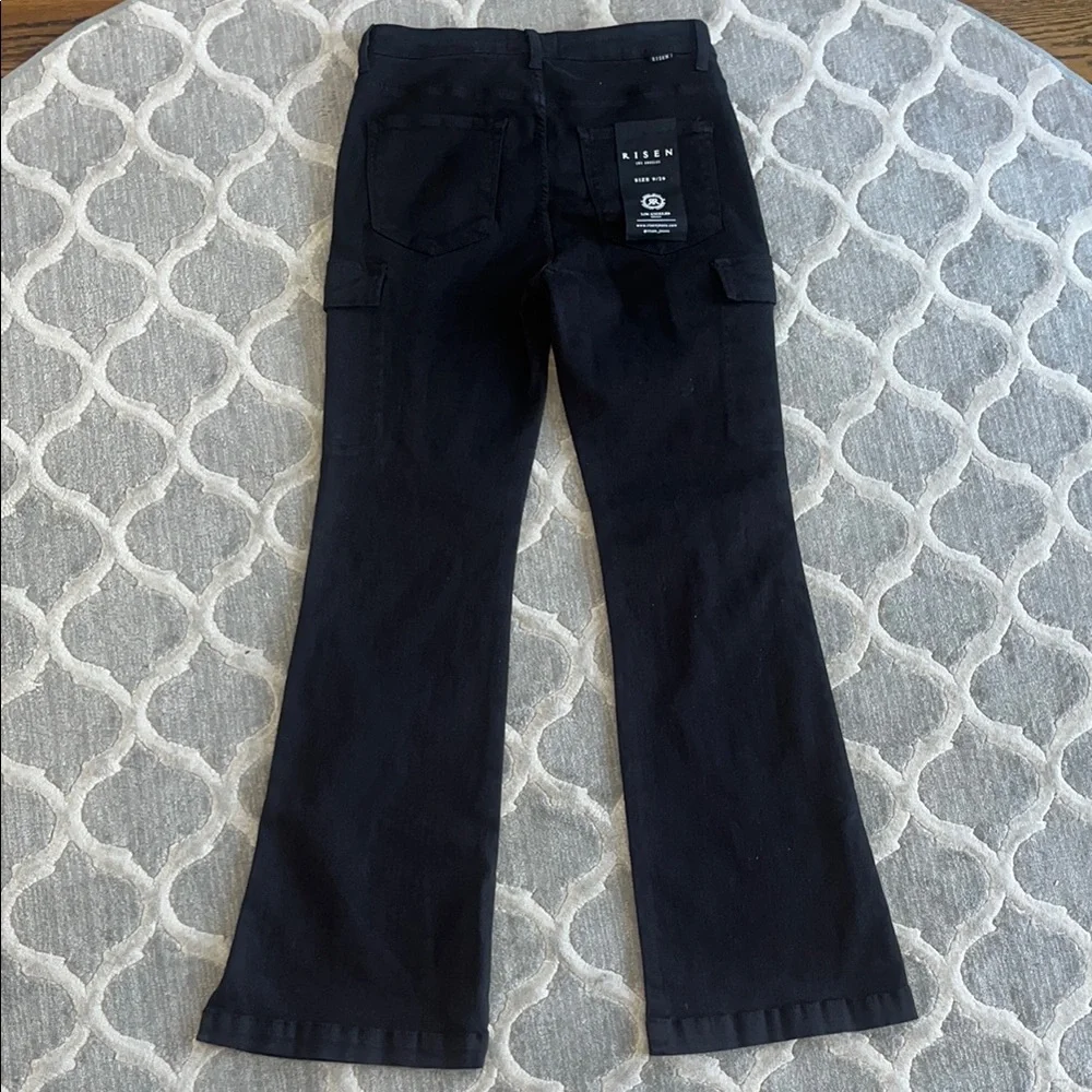 Elegant Black Wide Leg Jeans for Women - Picture 5 of 8
